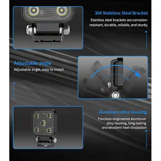 Round LED Seismic Stability Work Light vista 2